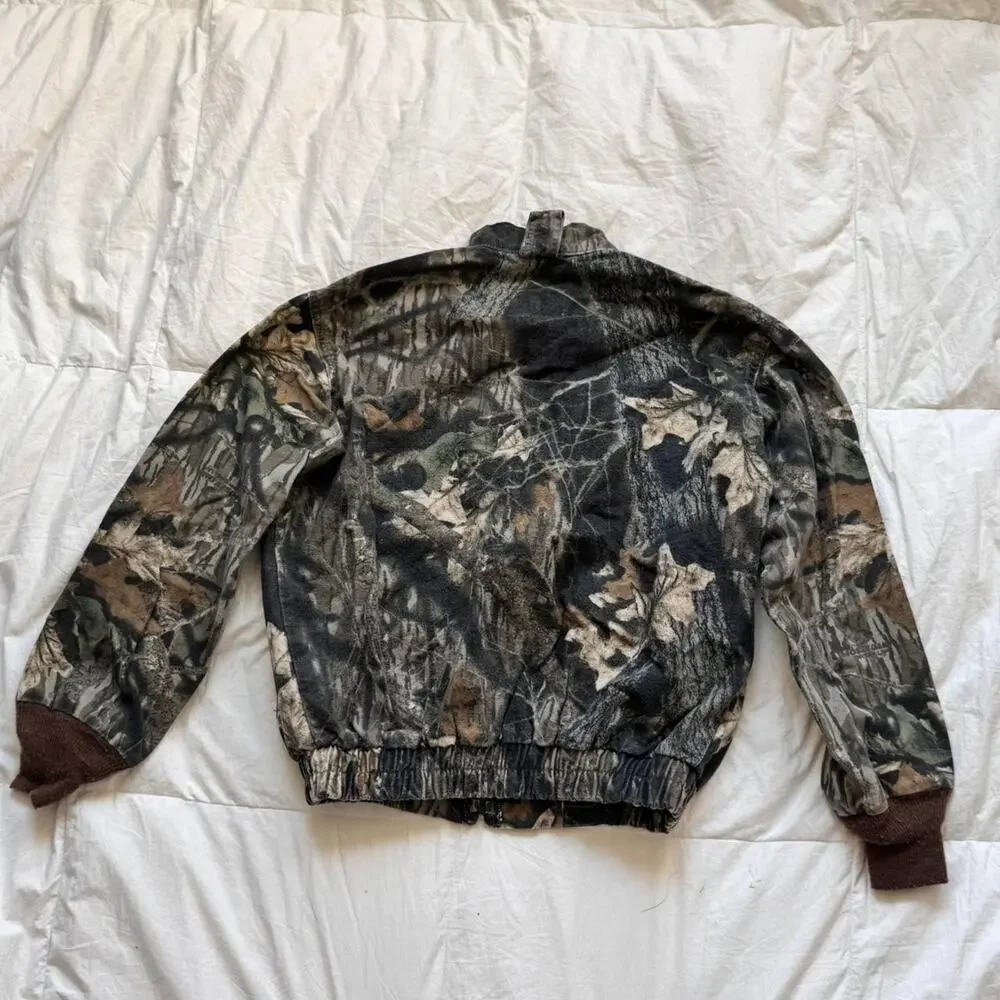 Mossy oak Camo bomber jacket youth large cargo‎ pockets cotton gorpcore hunting